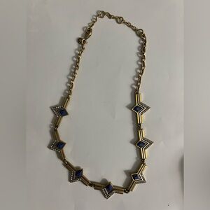 Elegant Gold and Purple Geometric Necklace